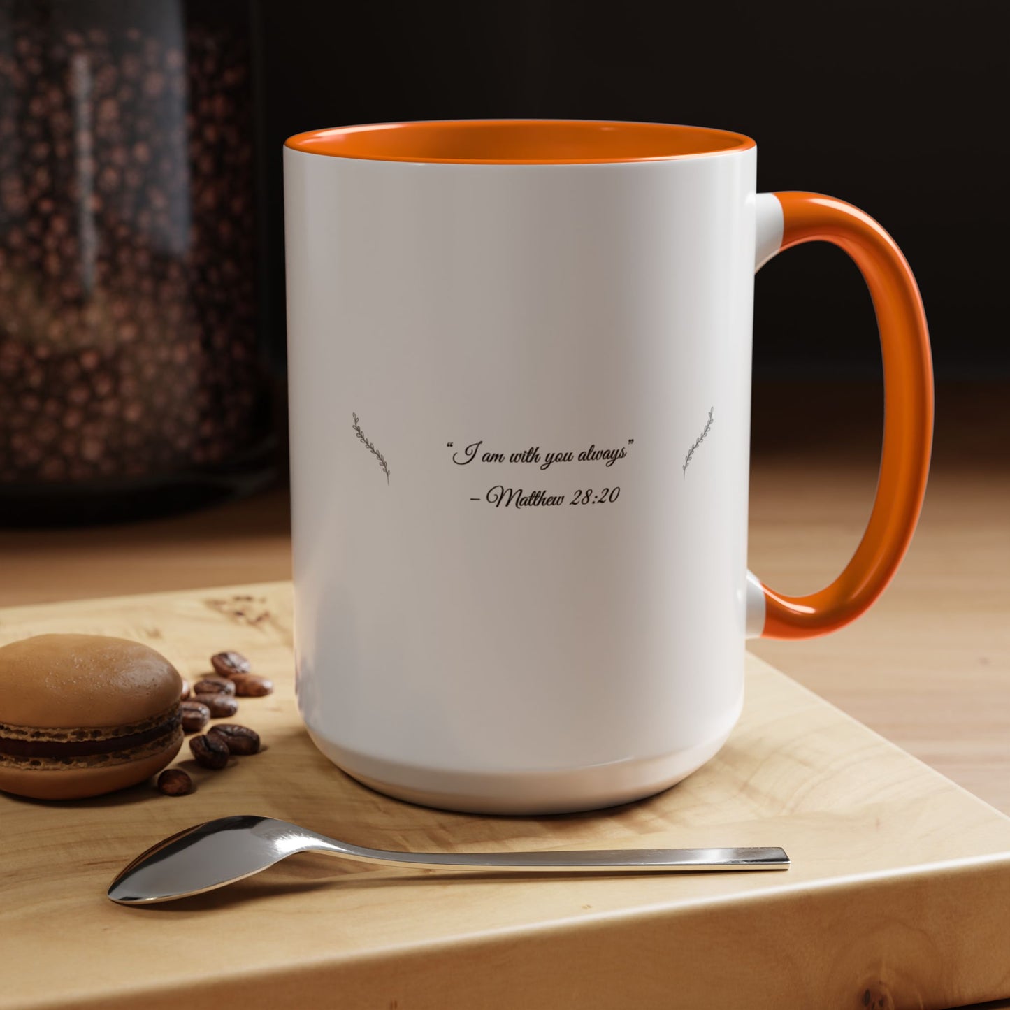Coffee & Scripture Mug – I Am With You Always | Inspirational Morning Routine Mug (11oz / 15oz)