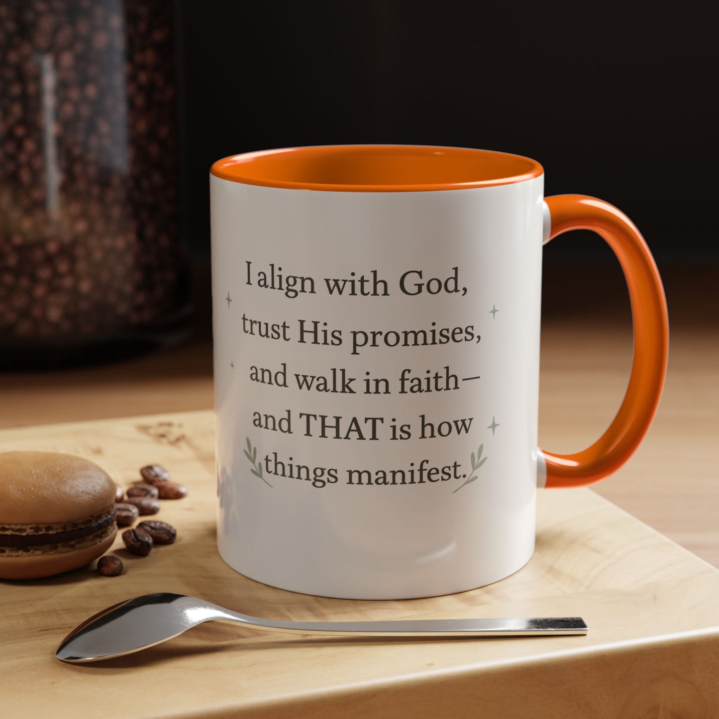 Manifest with God™ Two-Tone Ceramic Mug | Faith Alignment, Prayer & Purpose | 11oz / 15oz