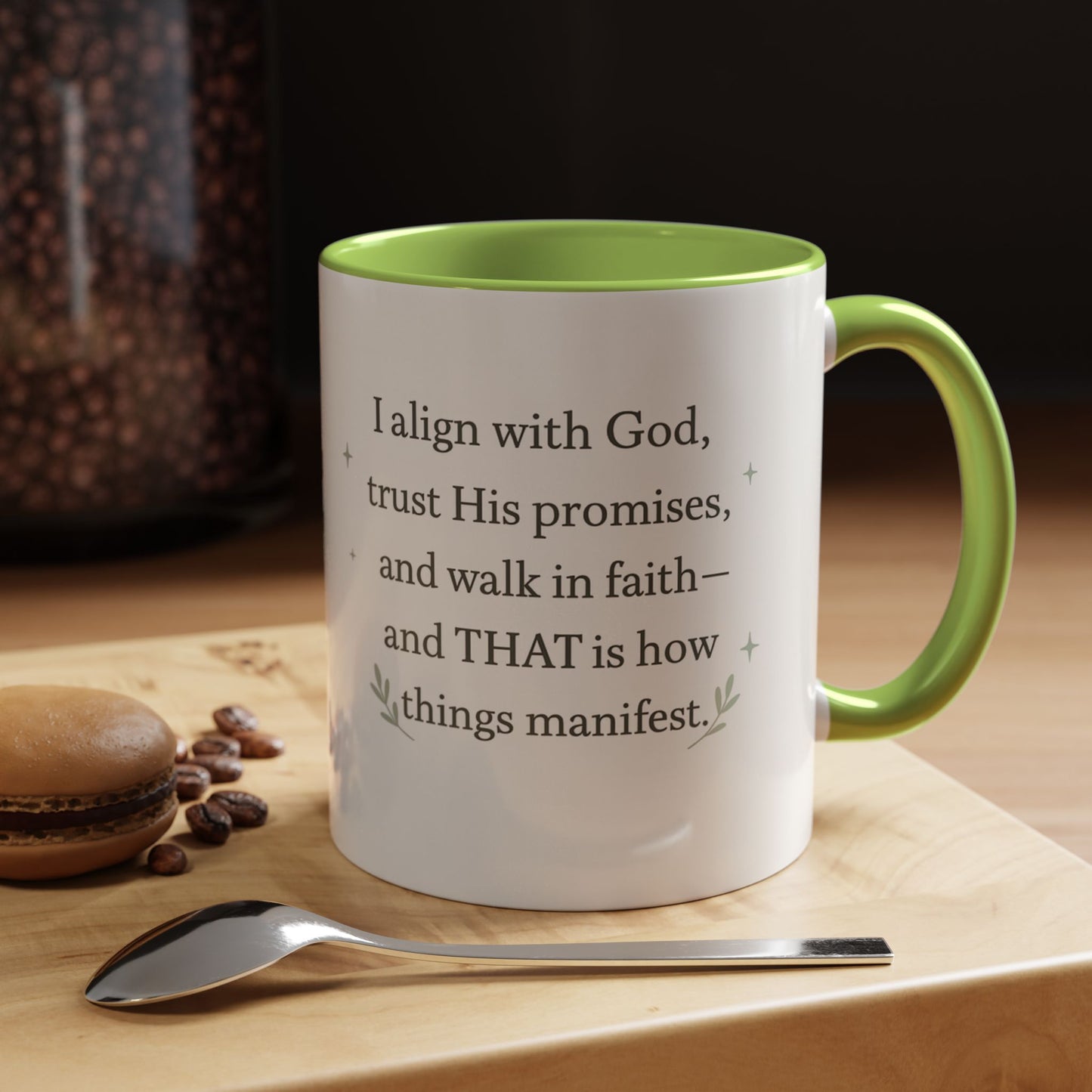 Manifest with God™ Two-Tone Ceramic Mug | Faith Alignment, Prayer & Purpose | 11oz / 15oz