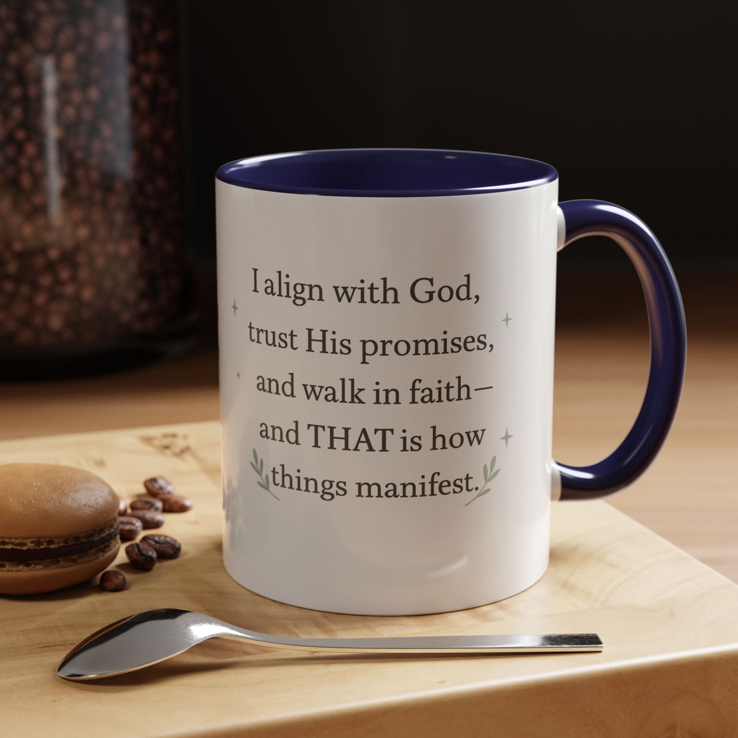 Manifest with God™ Two-Tone Ceramic Mug | Faith Alignment, Prayer & Purpose | 11oz / 15oz