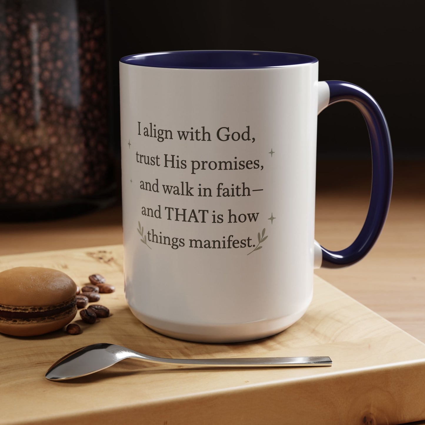 Manifest with God™ Two-Tone Ceramic Mug | Faith Alignment, Prayer & Purpose | 11oz / 15oz