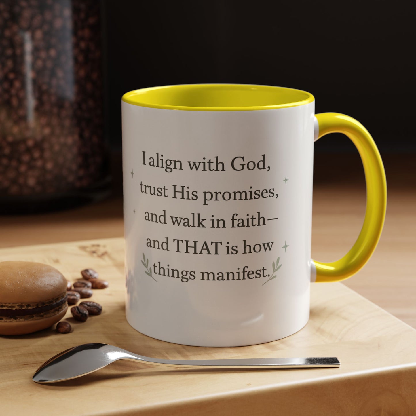 Manifest with God™ Two-Tone Ceramic Mug | Faith Alignment, Prayer & Purpose | 11oz / 15oz