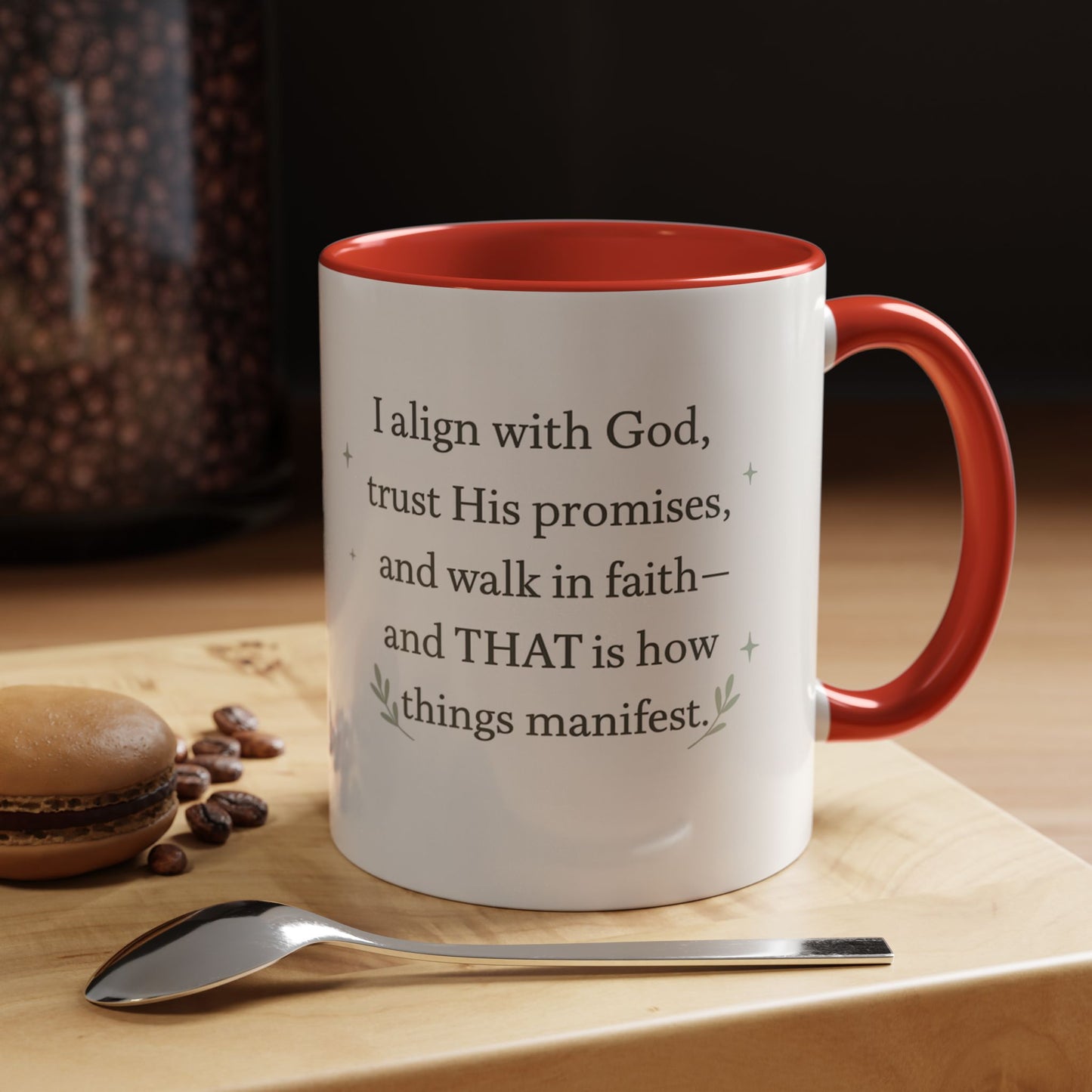 Manifest with God™ Two-Tone Ceramic Mug | Faith Alignment, Prayer & Purpose | 11oz / 15oz